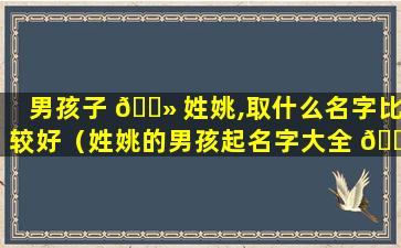 男孩子 🌻 姓姚,取什么名字比较好（姓姚的男孩起名字大全 🐕 2021年）